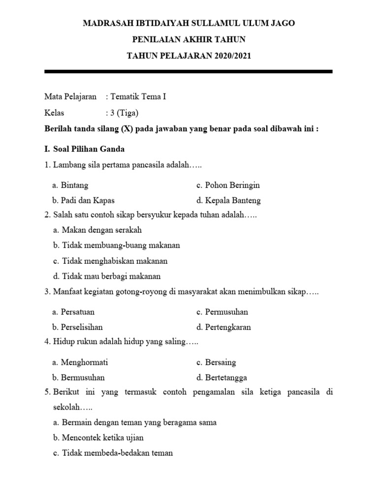 Petualangan Mengenal Diri dan Lingkungan Materi dan Soal Tema 1 Kelas