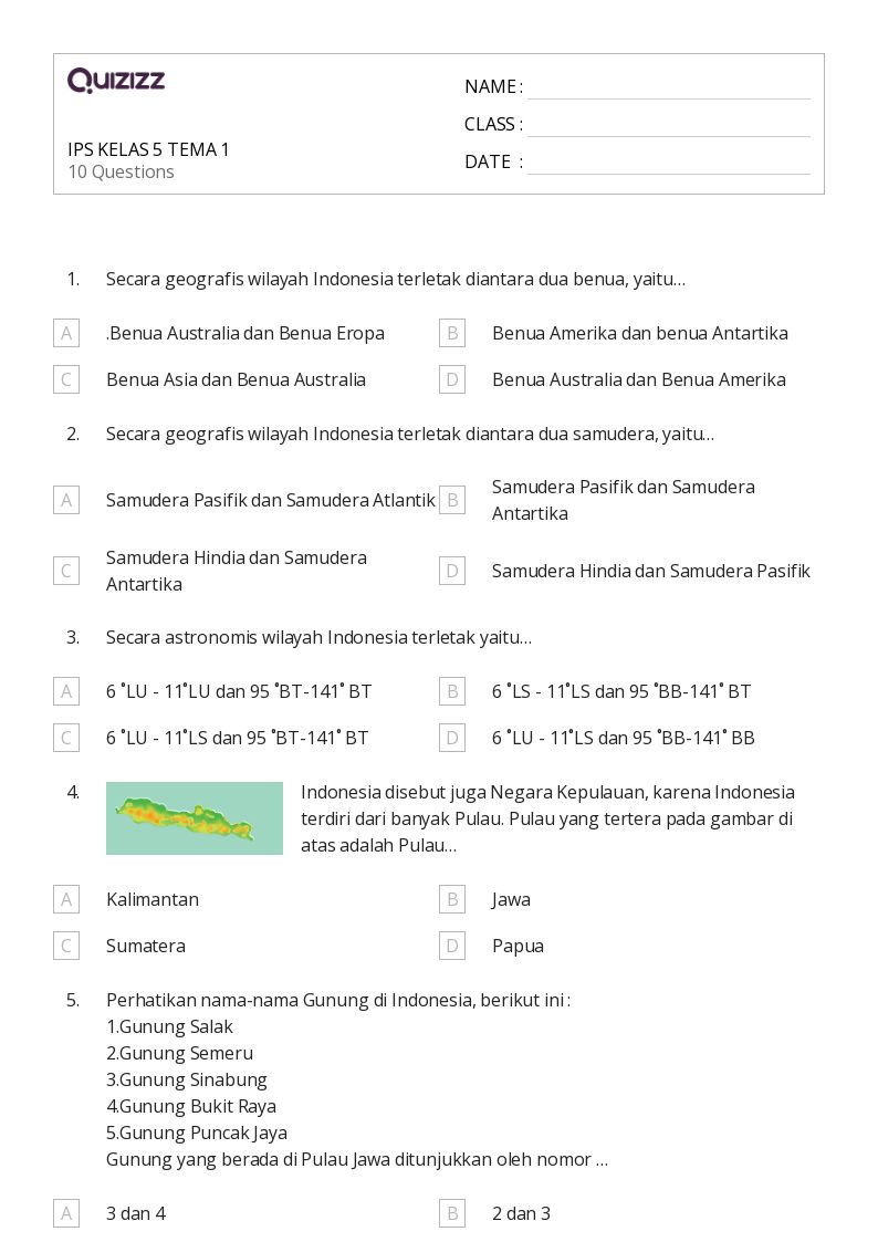 50 lembar kerja benua untuk Kelas 5 di Quizizz Gratis Dapat Dicetak
