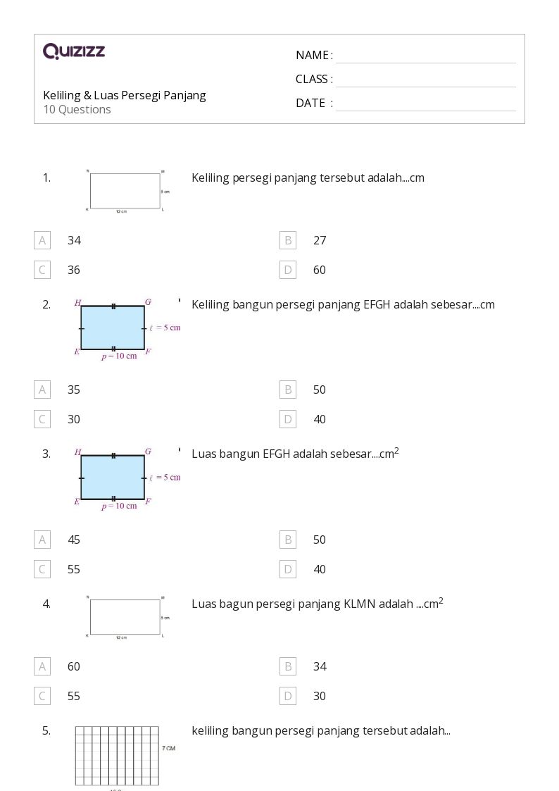 7 Latihan Soal Matematika Persegi dan Persegi Panjang Kelas 4 SD yang Wajib Dikuasai Sebelum Ulangan