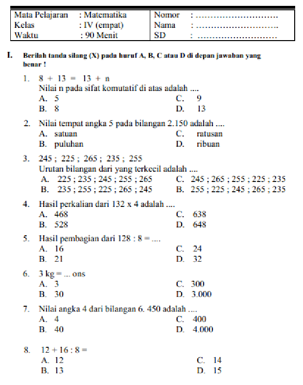 7 Rahasia Latihan Soal Matematika Kelas 4 Semester Ganjil Wajib Dikuasai Sebelum Ujian!