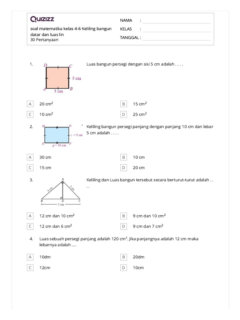 7 Rahasia Latihan Soal Matematika Luas Bangun Datar Kelas 4 SD yang Mempermudah Belajar