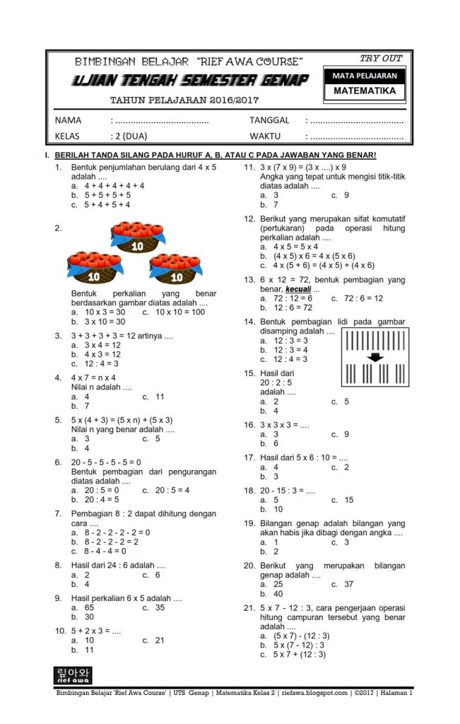 7 Rahasia Lolos Ujian dengan Latihan Soal Matematika Kelas 3 SD Semester 2 Kurikulum 2013 PDF