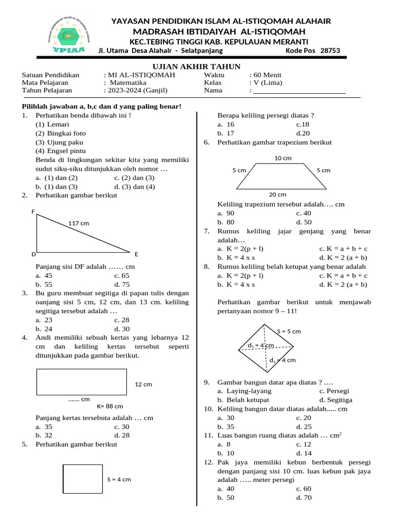 7 Rahasia Menguasai Soal Matematika Kelas 5 Semester 2 Agar Lolos Seleksi Sekolah Unggulan