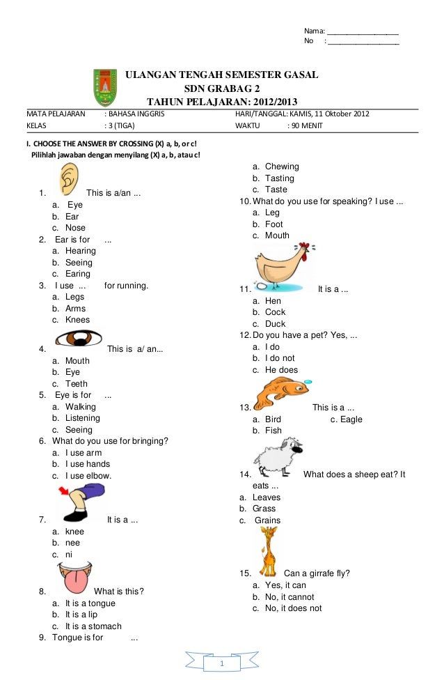 Download Soal Bahasa Inggris Kelas 1 Semester 1 - Rief Awa Blog 722