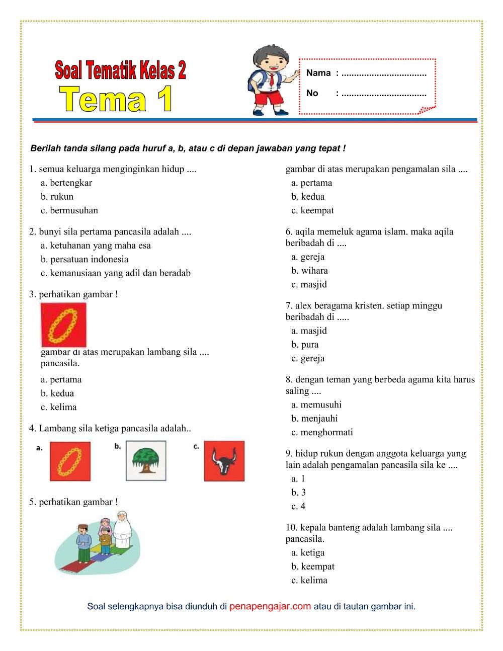 7 Soal PKN Kelas 3 Semester 2 PDF Terbaru dari Modul Bimbel Brilian 2026