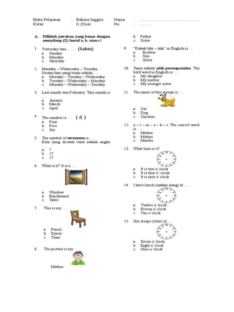 Materi Bahasa Inggris Kelas 2 Semester 2 - Piffle me Materi Bahasa Inggris Kelas 2 Semester 2 - Piffle me