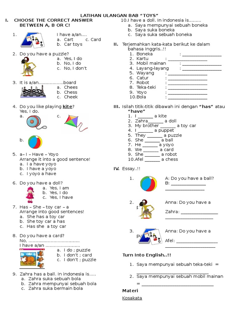 Soal Uas Bahasa Inggris Kelas 2 Semester 1 Dalchaebi