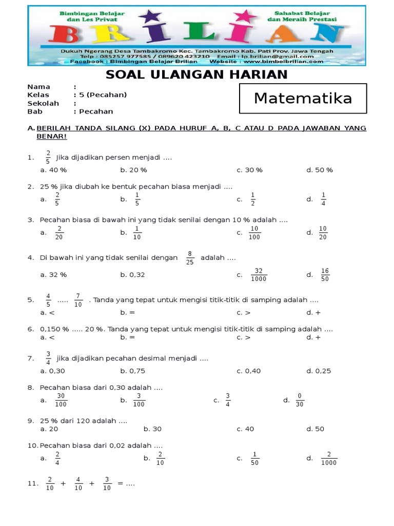 Akhirnya Terungkap 7 Contoh Soal Kelas 5 Semester 2 Kurikulum 2013 yang Sering Muncul di Ujian