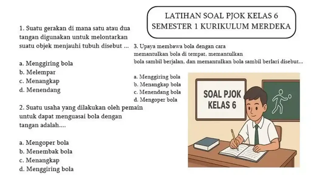 Akhirnya Terungkap Soal PJOK Kelas 6 Semester 1 yang Sering Muncul di STS 2026