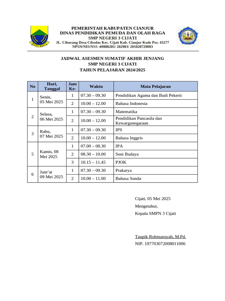 Akhirnya Terungkap Ujian Sekolah SMP 2025 Tanggal Berapa Cek Jadwal Resmi Terbaru Disini