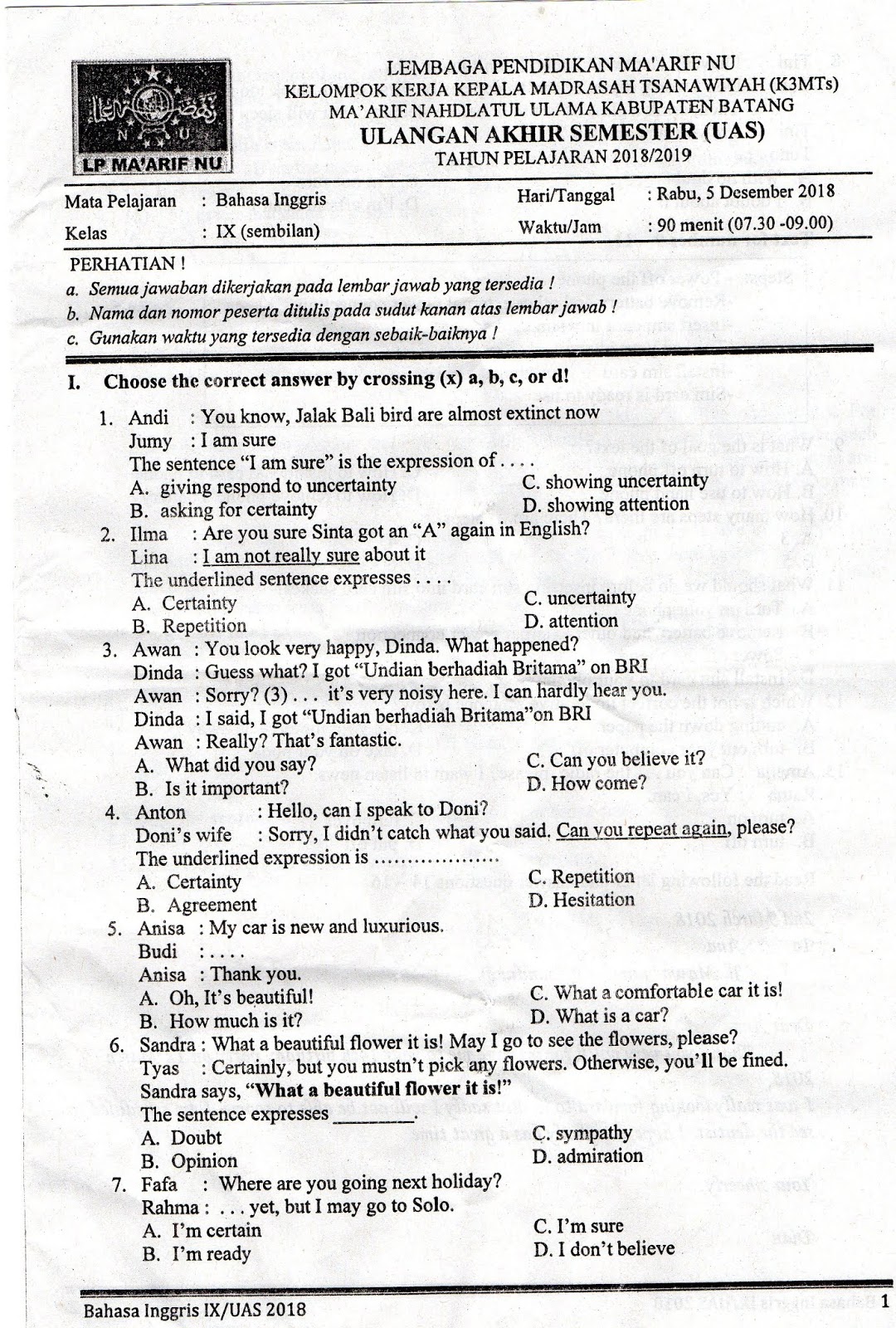 Contoh Soal Bahasa Inggris SMA Kelas 11 Semester 1 Wajib Kamu Kuasai Sebelum Ujian Akhir