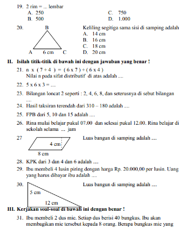 Soal Matematika Kelas 6 Tema 1 Dalchaebi