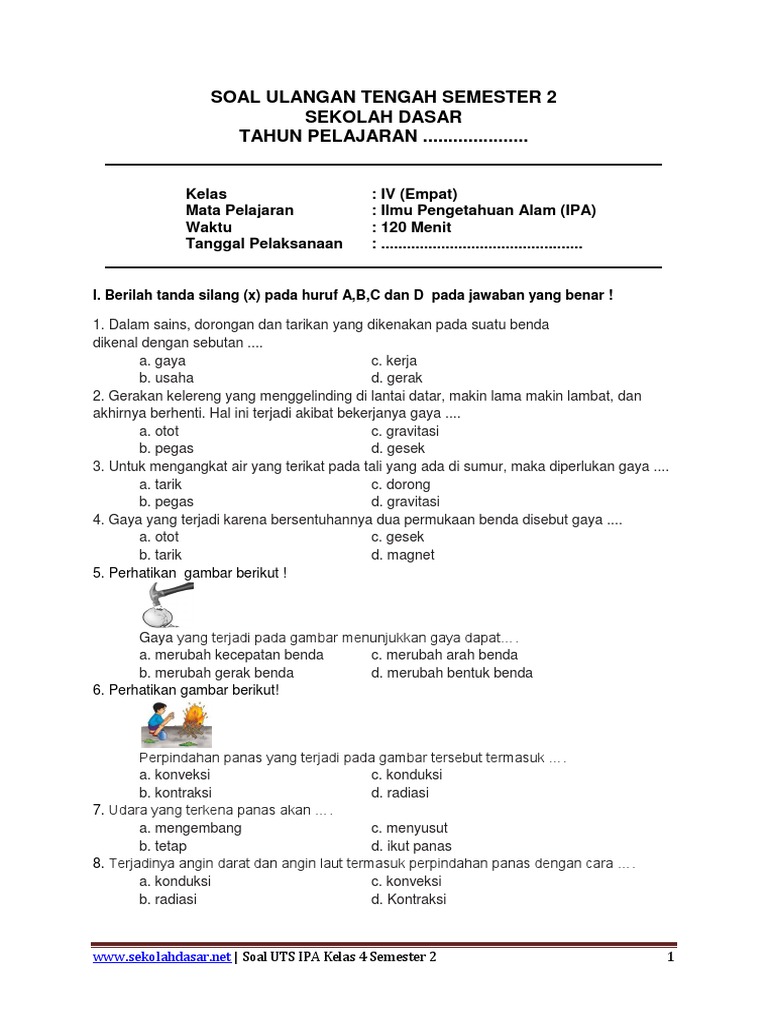 Soal Uts Bahasa Indonesia Kelas 4 Semester 2 - Perumperindo co id