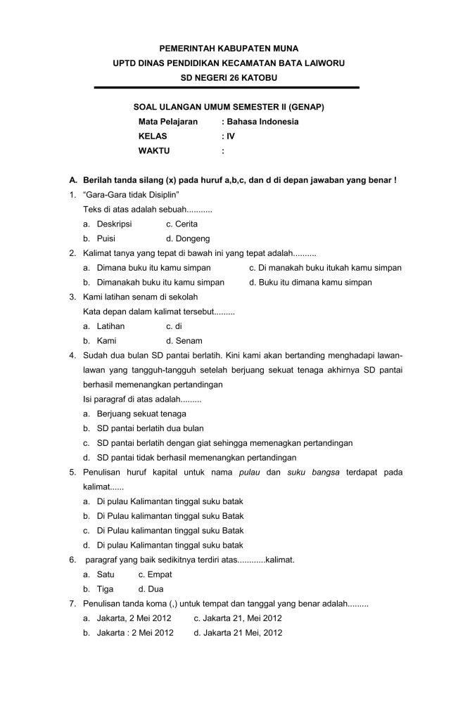 Kunci Jawaban Soal Ulangan Bahasa Indonesia Kelas 8 Semester 1 STS 2026, Ternyata Mudah!