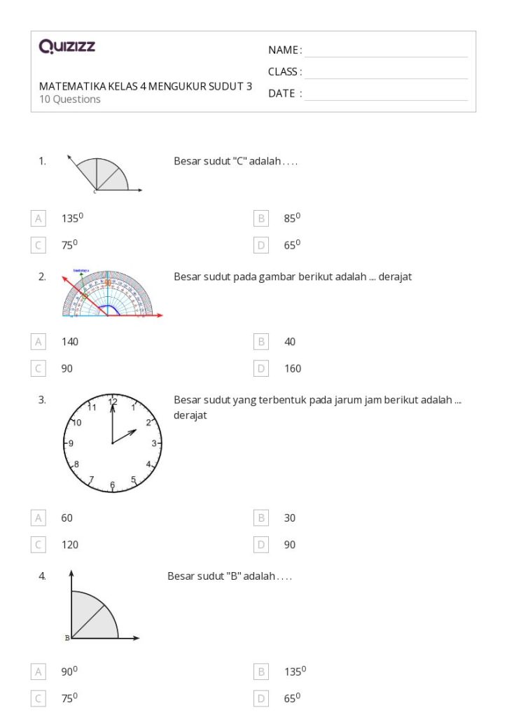 Latihan soal matematika kelas 4 tentang sudut layang‑layang dan belahketupat dipahami
