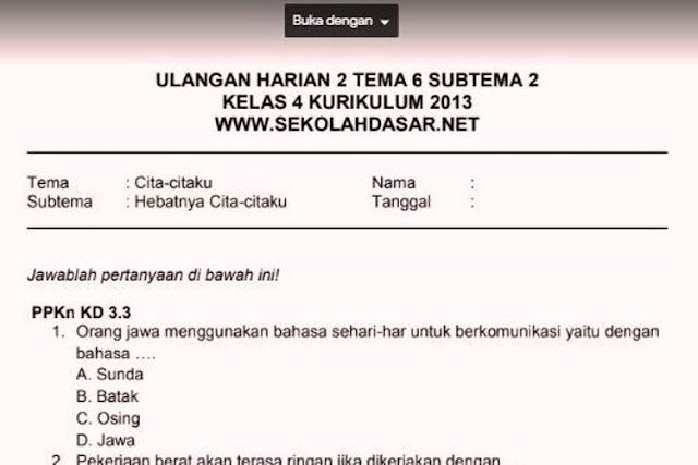 Terbukti! 7 Contoh Soal Kelas 4 Tema 6 Subtema 2 yang Wajib Dikuasai Sebelum Ujian