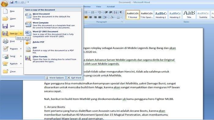 Ternyata Begini Cara Mengubah Word ke PDF di MS Word 2007 yang Jarang Diketahui