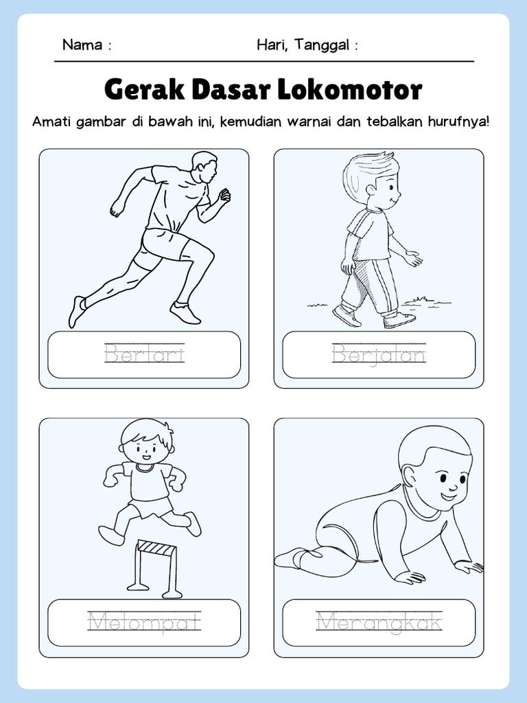 LKPD Mewarnai Gerak Lokomotor Kelas 1 PDF