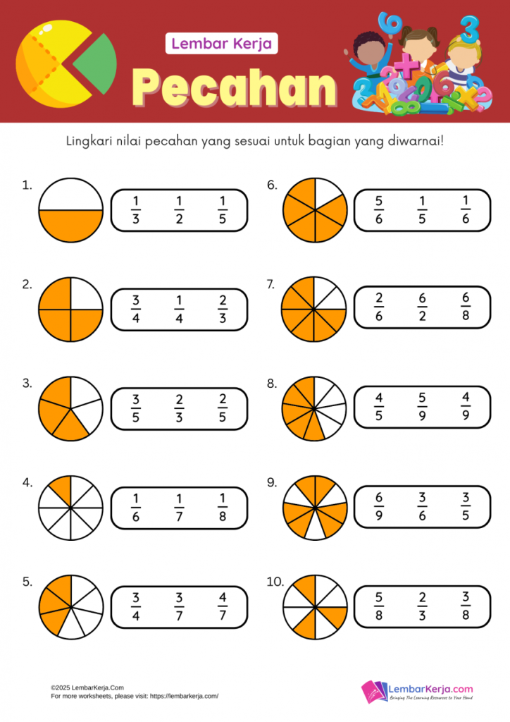 soal tentang pecahan kelas 2 sd